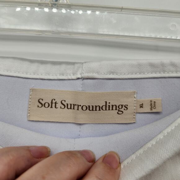 Soft Surroundings White Denim Elastic Waistband Pull on Cropped Jeans Women's XL - Picture 2 of 9